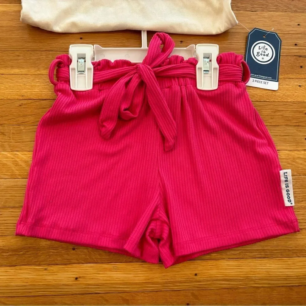 Life is Good 2 piece soccer set tank top and shorts NWT